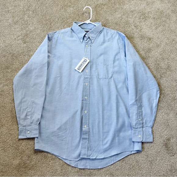 Vintage 90s Lands' End Men's Oxford Light Blue Dress Shirt Size XL 17 - Picture 1 of 4
